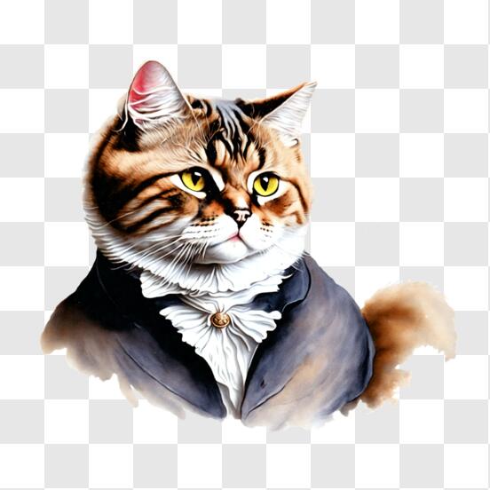 Baixe Gato de Desenho Animado Elegante em Terno e Gravata Borboleta PNG -  Creative Fabrica