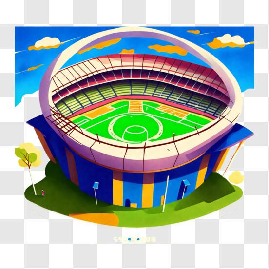 Jogo de futebol com desenho realista em um estádio · Creative Fabrica