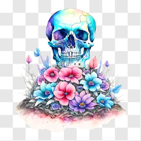 Floral Side Skull