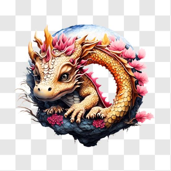 Télécharger Illustration de dragon - Signe du zodiaque chinois PNG En Ligne  - Creative Fabrica