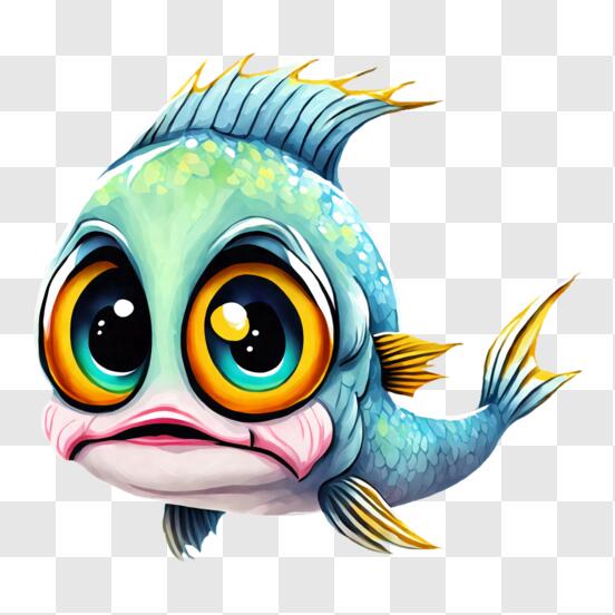 Download Angry Cartoon Fish - Fun and Engaging PNG Online - Creative Fabrica