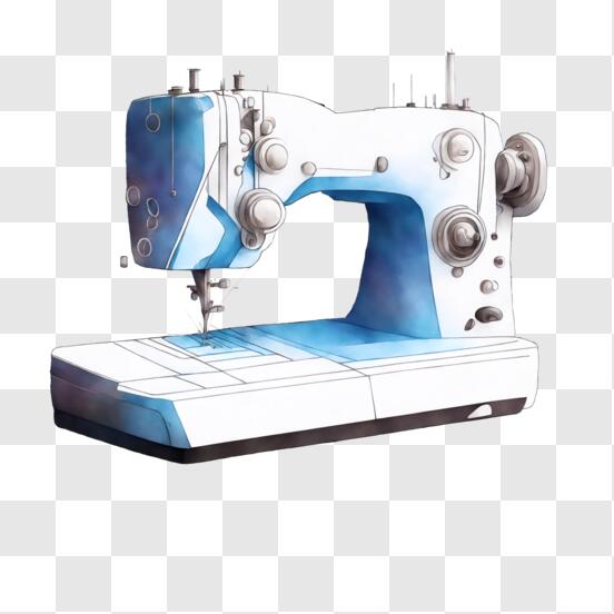 Download Blue and Pink Sewing Machine PNG Online - Creative Fabrica