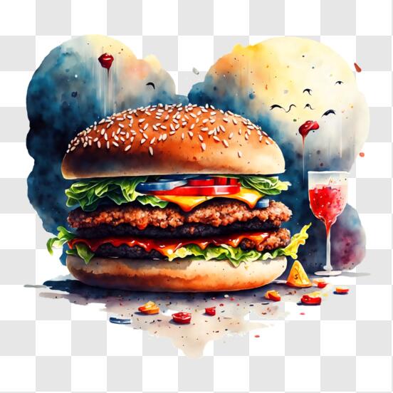 Scarica Quadro di Hamburger a Forma di Cuore PNG Online - Creative Fabrica