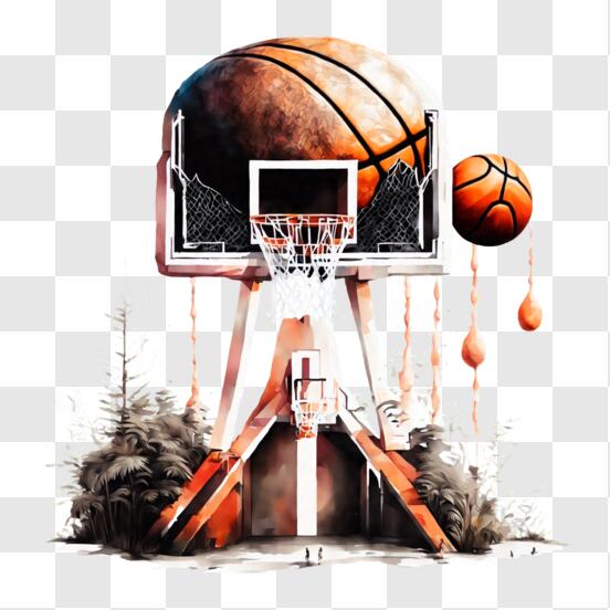 Télécharger Jeu de basket intense avec paniers et balles de basket qui  tombent PNG En Ligne - Creative Fabrica