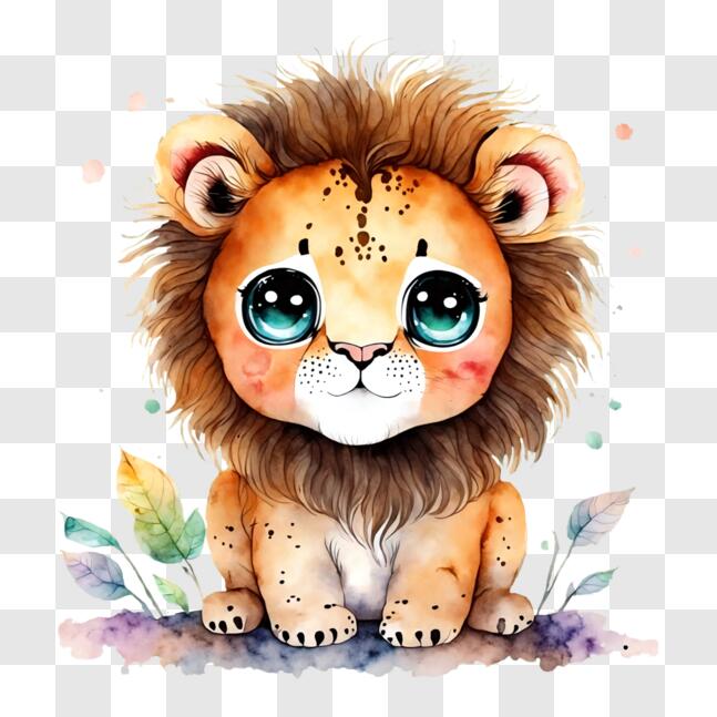 Download Adorable Lion Illustration for Children's Books and More PNG ...