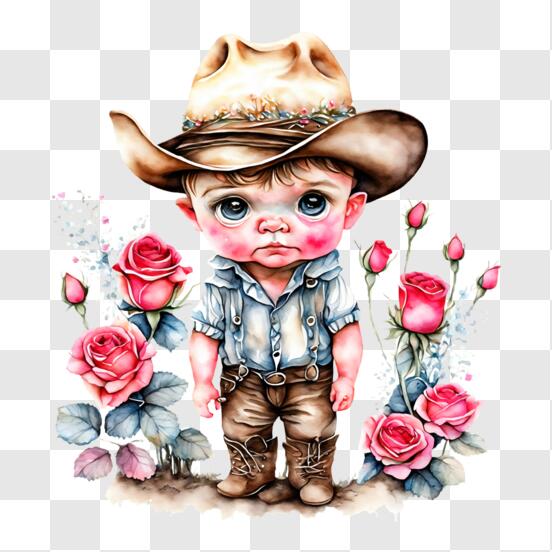 Scarica Bambino in Abbigliamento da Cowboy che Celebra un'Occasione  Speciale PNG Online - Creative Fabrica