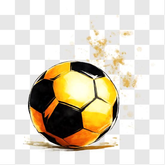 Bola De Futebol Preta Dourada 3d Realista PNG , Bola De Futebol