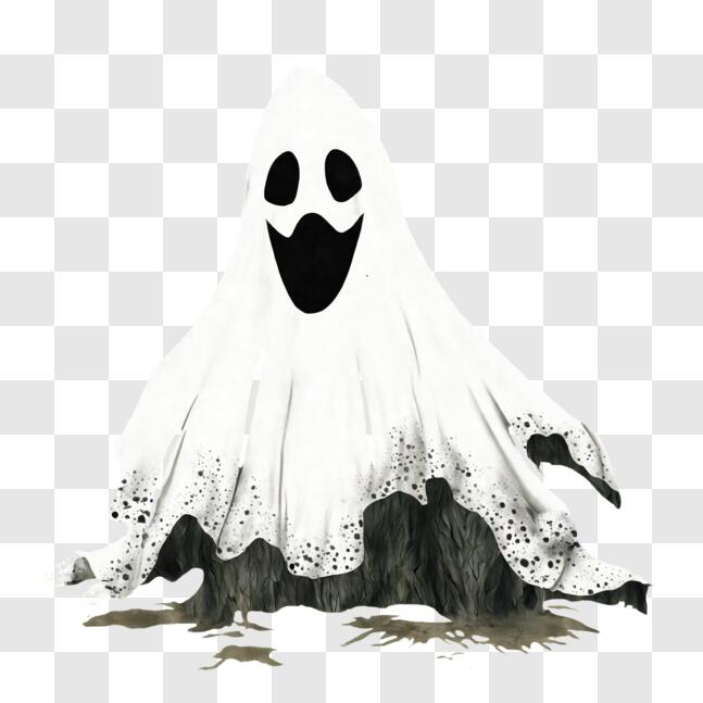 The PNG 3d Images, Halloween 3d White Ghost Scary Face Png Right View,  Halloween, 3d, White PNG Image For Free Download