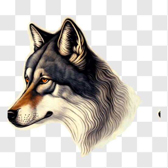 Download Ornate Frame with Wolf's Head PNG Online - Creative Fabrica