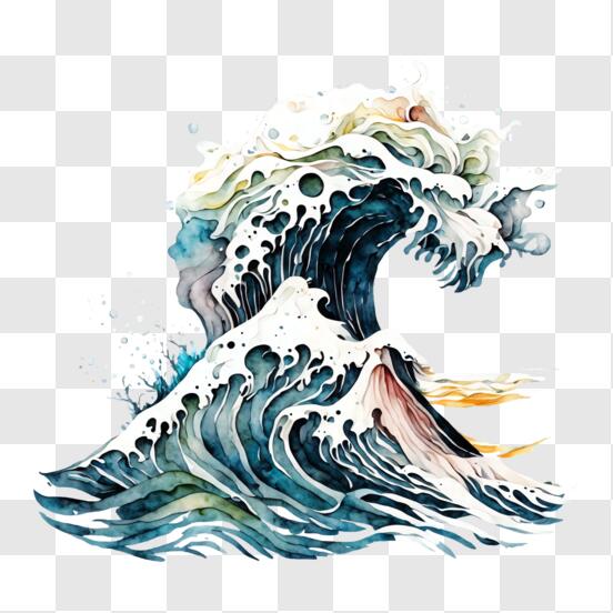 Patch brodé en forme de Grande vague au large de Kanagawa, à