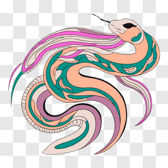 Desenho infantil estilizado de cobra