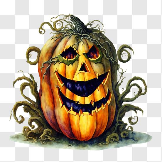 abóbora de halloween com cara assustadora 26887039 PNG