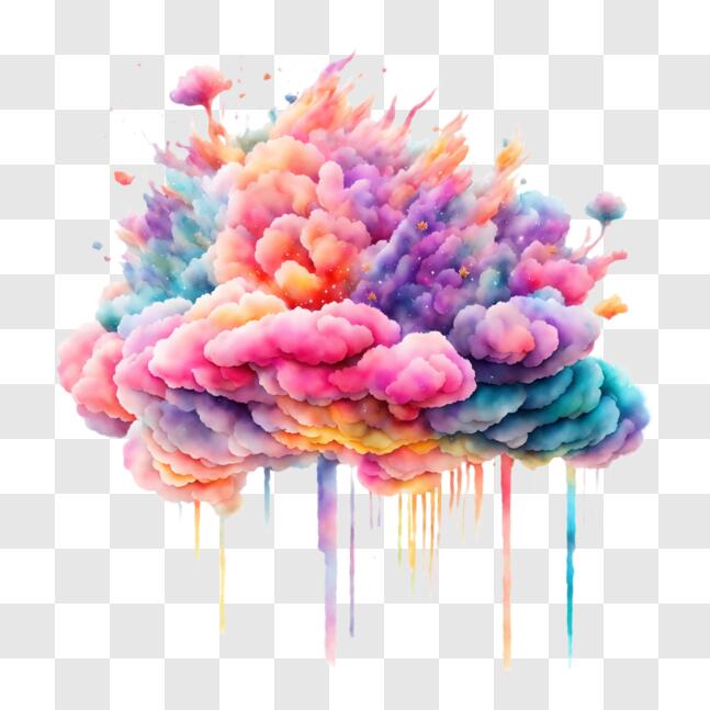 Download Colorful Mushroom Cloud - Stunning Visual in the Sky PNG ...
