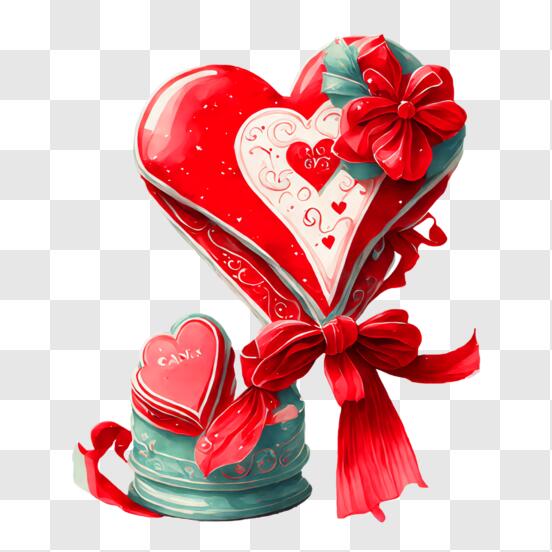 Scarica Scatola regalo a forma di cuore per San Valentino PNG Online -  Creative Fabrica
