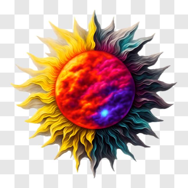Download Colorful Sun with Blue and Red Parts PNGs Online - Creative ...
