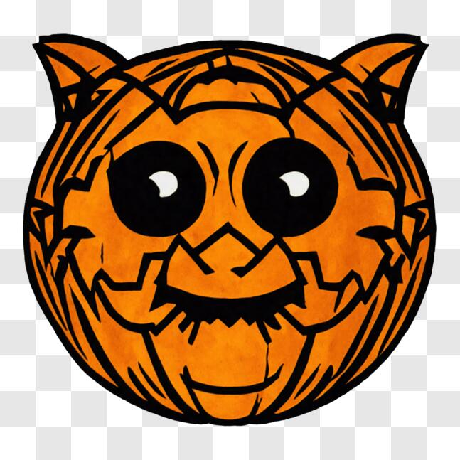Baixe Desenho de Abóbora de Halloween com Rosto de Gato PNG - Creative  Fabrica