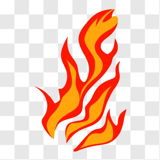 Ícone de chama de desenho animado grande chama de fogo brilhante