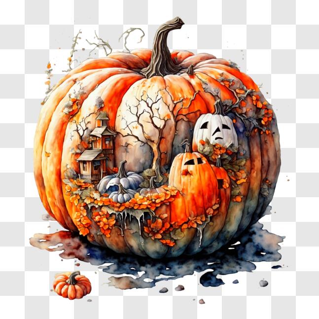 2er-Set Halloween-Deko – Kürbis-Zauberer-Hüte, Vorinstalliert, Zum Aufhängen Innen & Außen