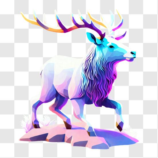 Download Ai Generated, Deer, Sunset. Royalty-Free Stock