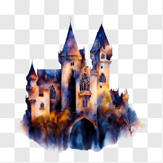 Pintura de castillo de fantasía · Creative Fabrica