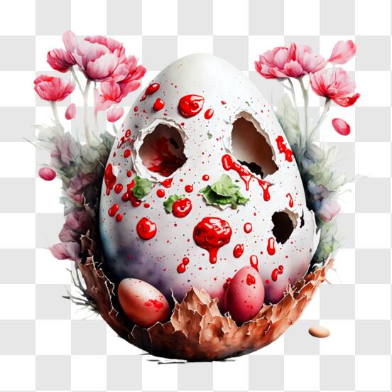 Download Easter Egg in Tree with Blood-Stained Eggs PNG Online