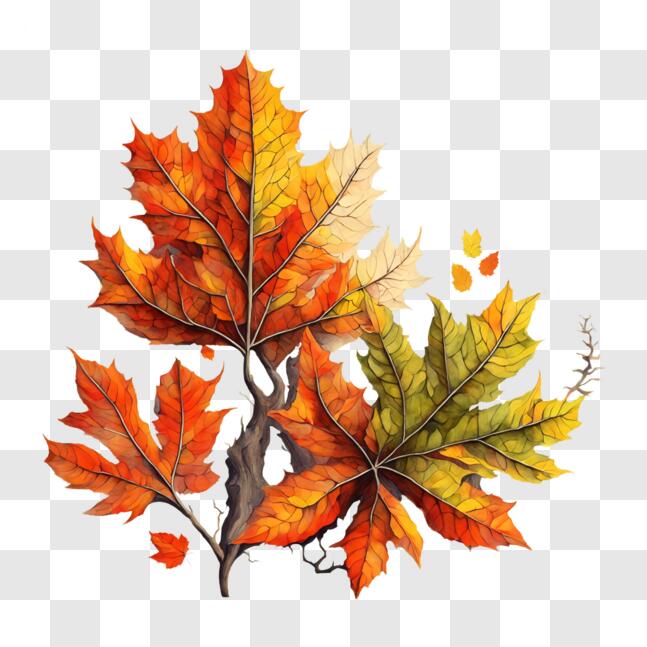 Download Colorful Autumn Leaves PNG Online - Creative Fabrica