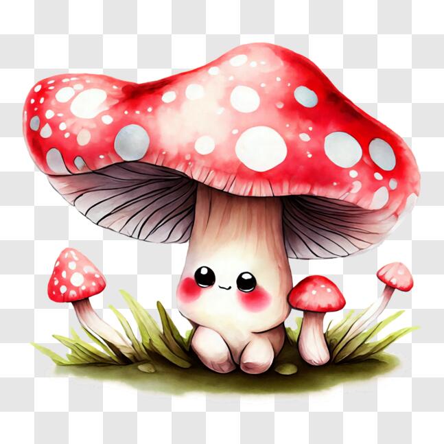 Download Smiling Mushroom on Top of Other Mushrooms PNGs Online