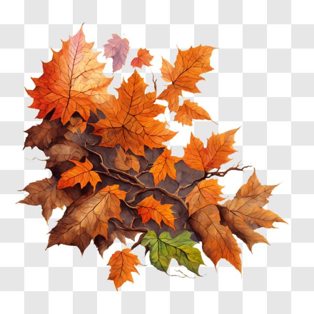 Download Colorful Autumn Leaves Pile PNG Online - Creative Fabrica