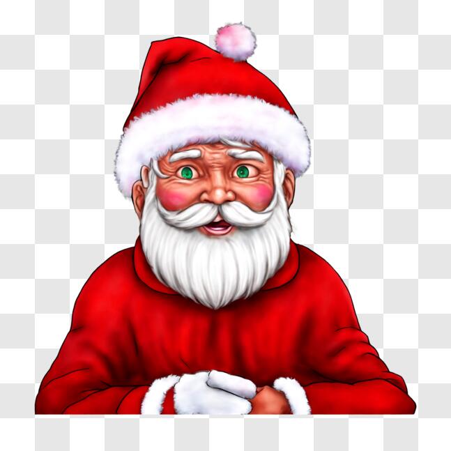 Download Cartoon Santa Claus with Hands on Hips PNG Online - Creative ...