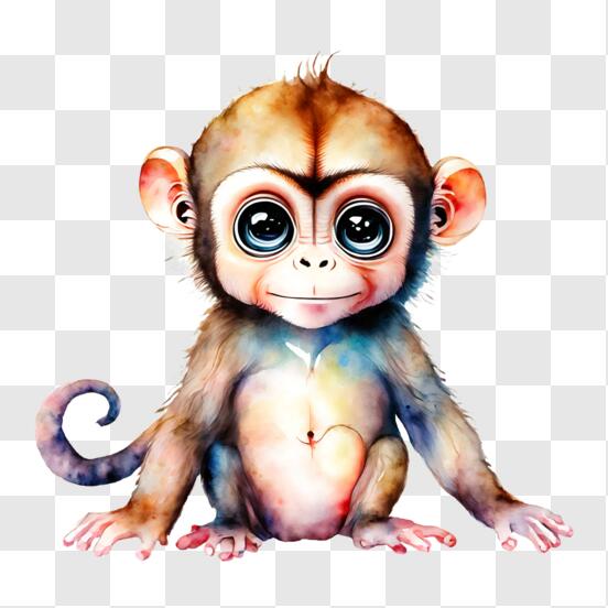Baixe Personagem de Desenho Animado de Macaco Colorido PNG - Creative  Fabrica
