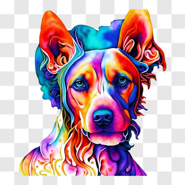 Download Colorful Dog with Abstract Face Design PNGs Online - Creative ...