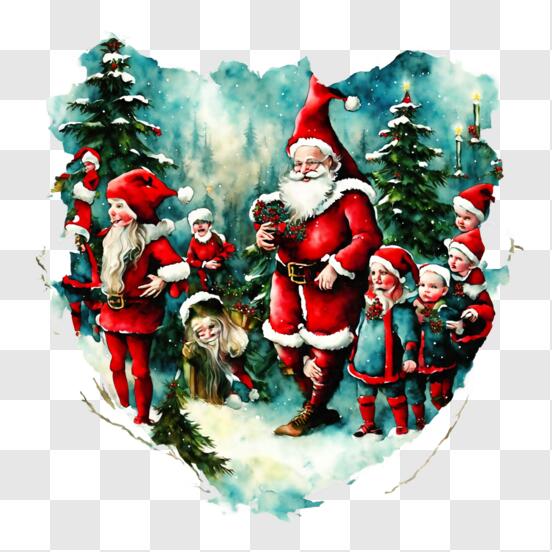 Feliz Feliz Natal Grupo De Ilustração De Personagens De Elfos PNG , Bolsa  De Natal, Natal, Celebração Do Natal PNG Imagem para download gratuito
