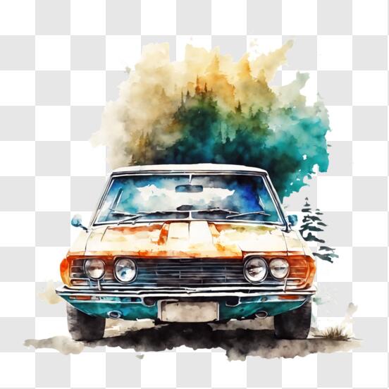 Descarga Salpicaduras de pintura coloridas en un coche deportivo blanco PNG  En Línea - Creative Fabrica