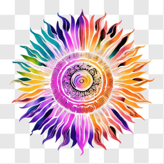 Download Colorful Abstract Sun Artwork PNGs Online - Creative Fabrica