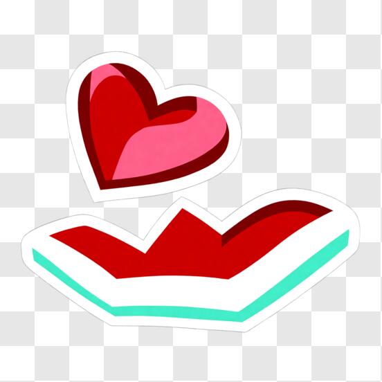 Double Red Hearts Love Sticker