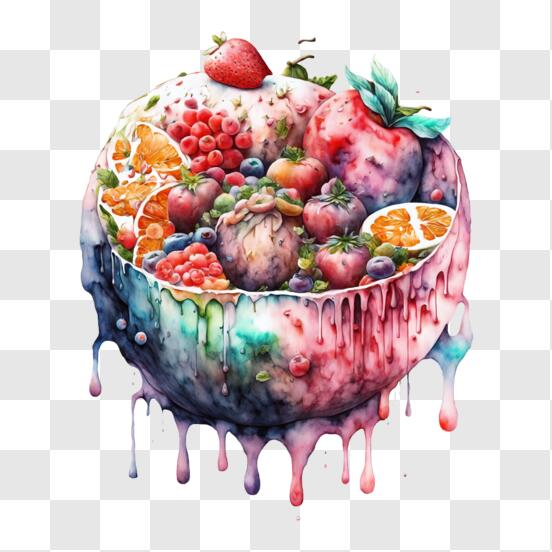Scarica Colorato Bowl di Frutta Fresca e Verdura PNG Online - Creative  Fabrica