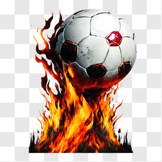 Descarga Balón de Fútbol en Llamas - Representación Artística del Fútbol  PNG En Línea - Creative Fabrica