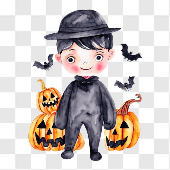 Fantasia de Halloween Menino Morcego com Capa