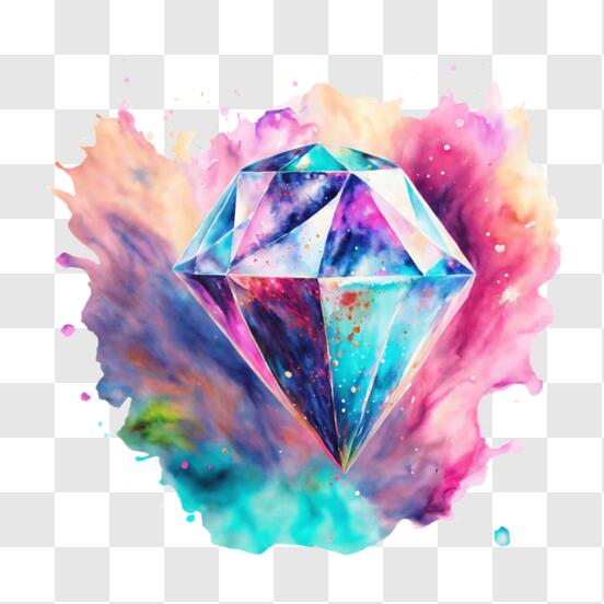 Download Colorful Abstract Diamond Painting with Watercolor Splashes ...