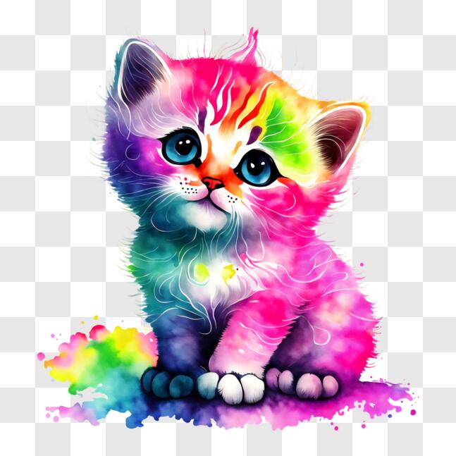 Scarica Gatto Adorabile con Pelliccia Multicolore e Occhi Blu Brillanti PNG  Online - Creative Fabrica