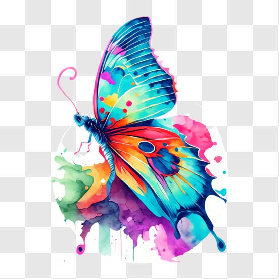 Descarga Mariposa colorida con alas vibrantes PNG En Línea - Creative  Fabrica