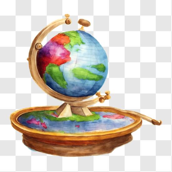 Télécharger Globe terrestre aquarelle avec des plumes - Éducatif et  inspirant PNG En Ligne - Creative Fabrica