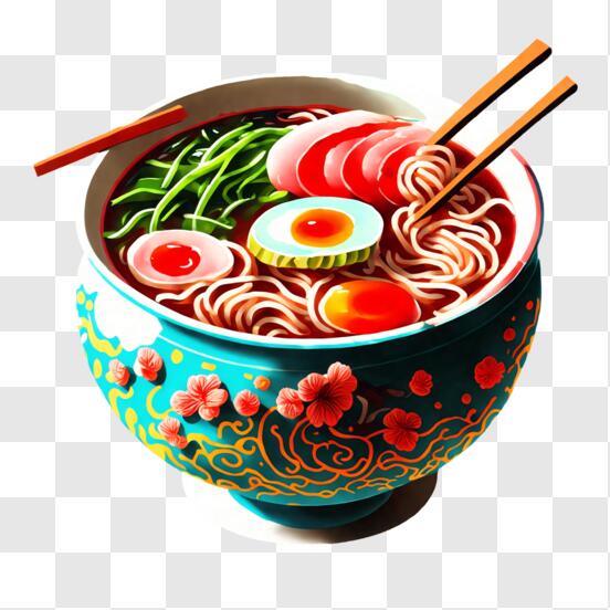 Scarica Appetitosa ciotola di Ramen - Zuppa di noodle giapponese PNG Online  - Creative Fabrica