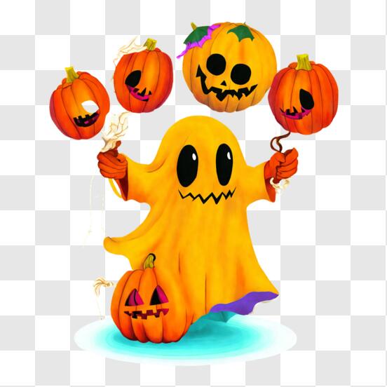 Cara assustadora de abóbora de halloween ou modelo de design de banner  fantasma