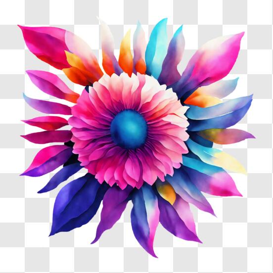 Scarica Bellissimo Fiore Colorato per Natura e Scopi Decorativi PNG Online  - Creative Fabrica