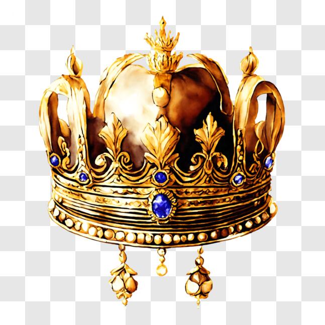 Baixe Coroa de Ouro Luxuosa com Pedras Preciosas e Joias PNG - Creative  Fabrica