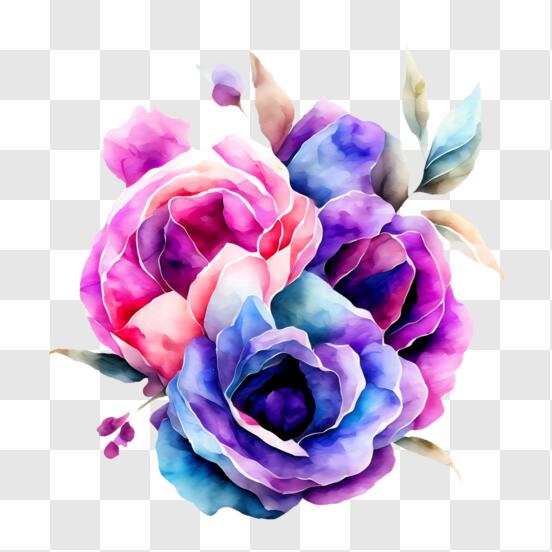 Descarga Flores Decorativas Rosas y Azules para Arreglos Florales y Fundas  PNG En Línea - Creative Fabrica