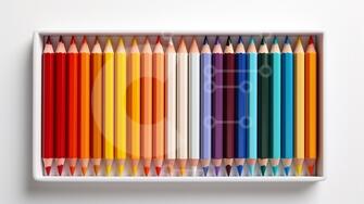 réveil blanc sur crayons de différentes couleurs en forme d'étoile