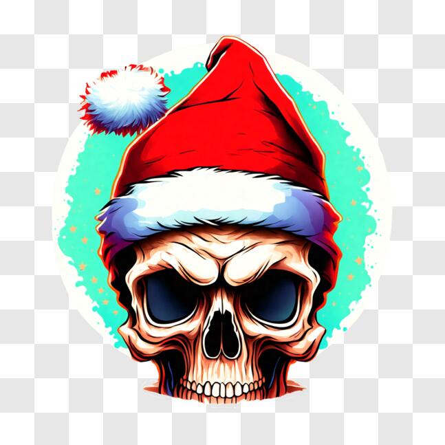 Skull in a Christmas Hat Straw Topper Graphic by NatalliaDigitalShop ·  Creative Fabrica