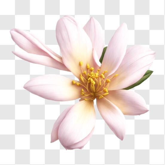 Download Close-up of Pink Flower with Yellow Center PNG Online